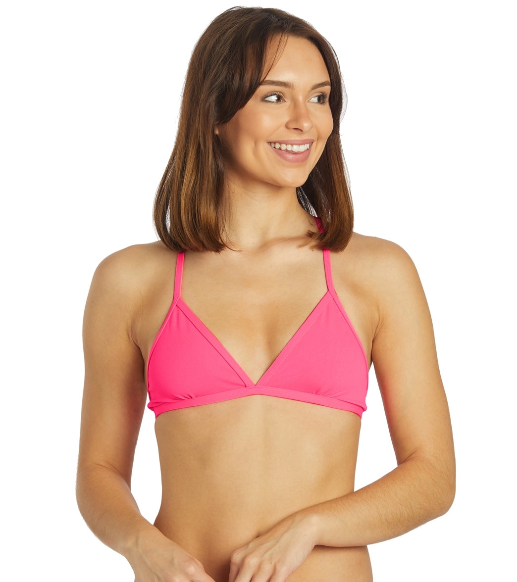 JOLYN Women's Triangle Solid Bikini Top