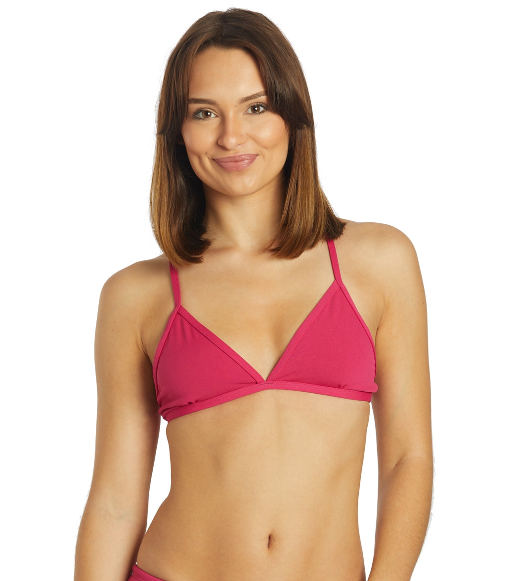 JOLYN Women's Triangle Solid Bikini Top