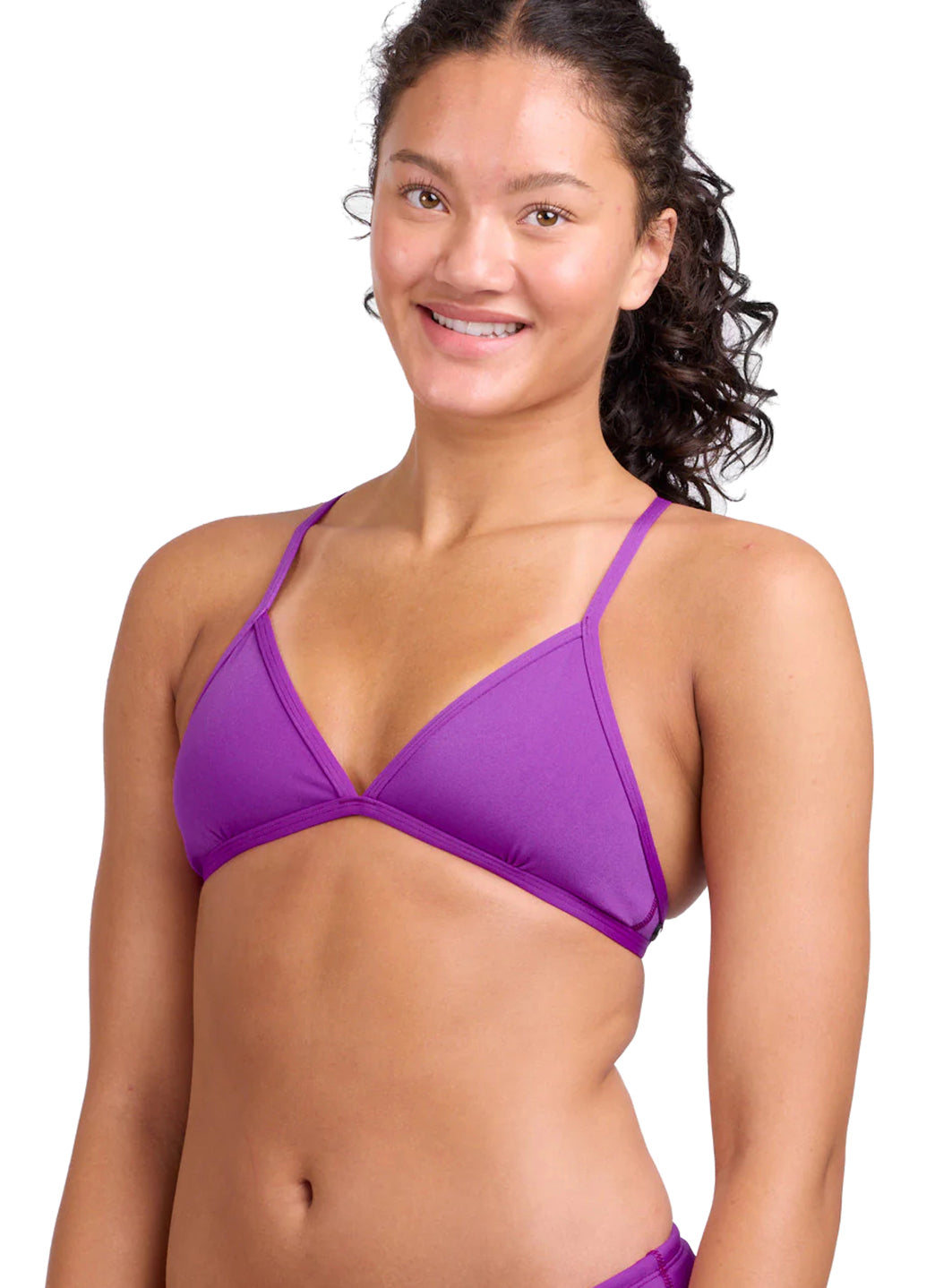 JOLYN Women's Triangle Solid Bikini Top