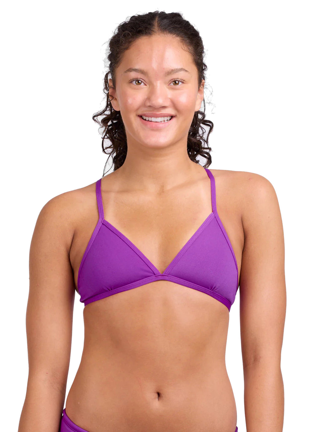 JOLYN Women's Triangle Solid Bikini Top