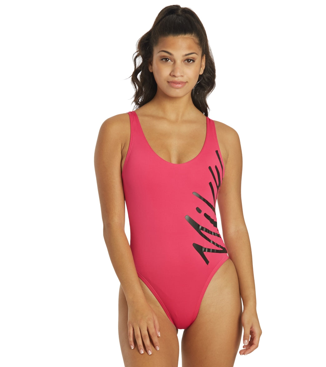 Nike Women's Multi Logo U Back One Piece Swimsuit