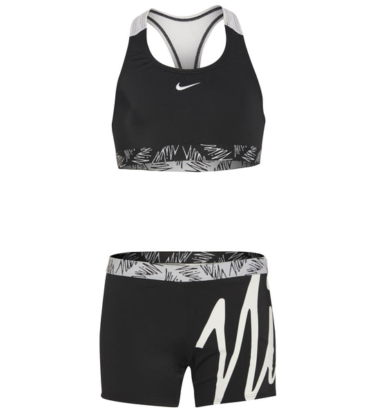 Nike Girls' Script Logo Crossback Sport Two Piece Bikini Set (Big Kid)