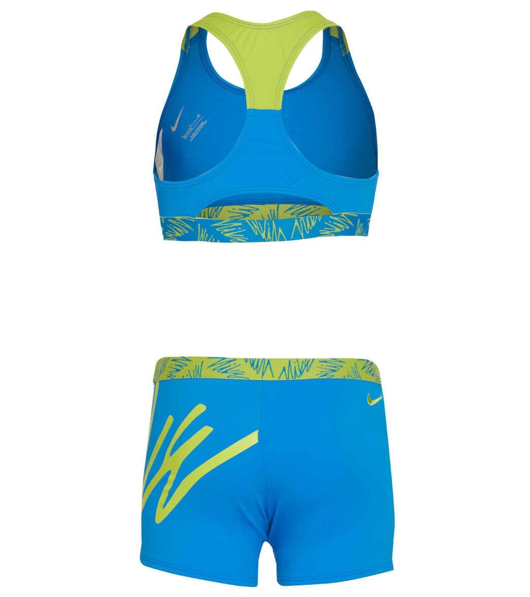 Nike Girls' Script Logo Crossback Sport Two Piece Bikini Set (Big Kid)