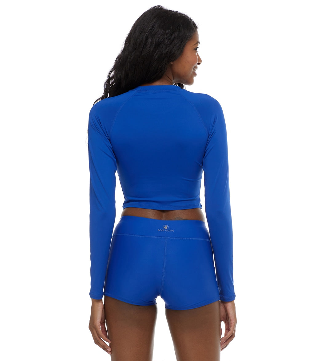 Body Glove Women's Smoothie Let It Be Long Sleeve Crop Rash Guard