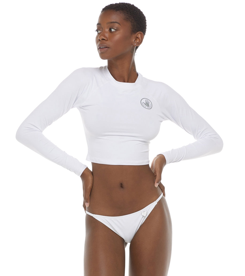 Body Glove Women's Smoothie Let It Be Long Sleeve Crop Rash Guard