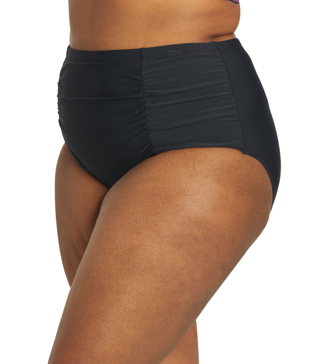 ClubSwim Plus Size Tummy Control Solid High Waist Swim Brief Bottom