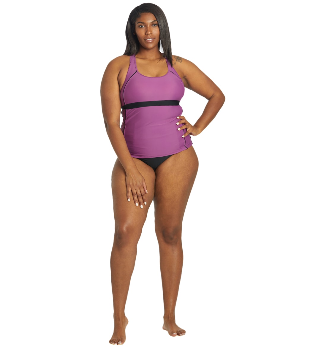 ClubSwim Plus Size Tummy Control Solid High Waist Swim Brief Bottom