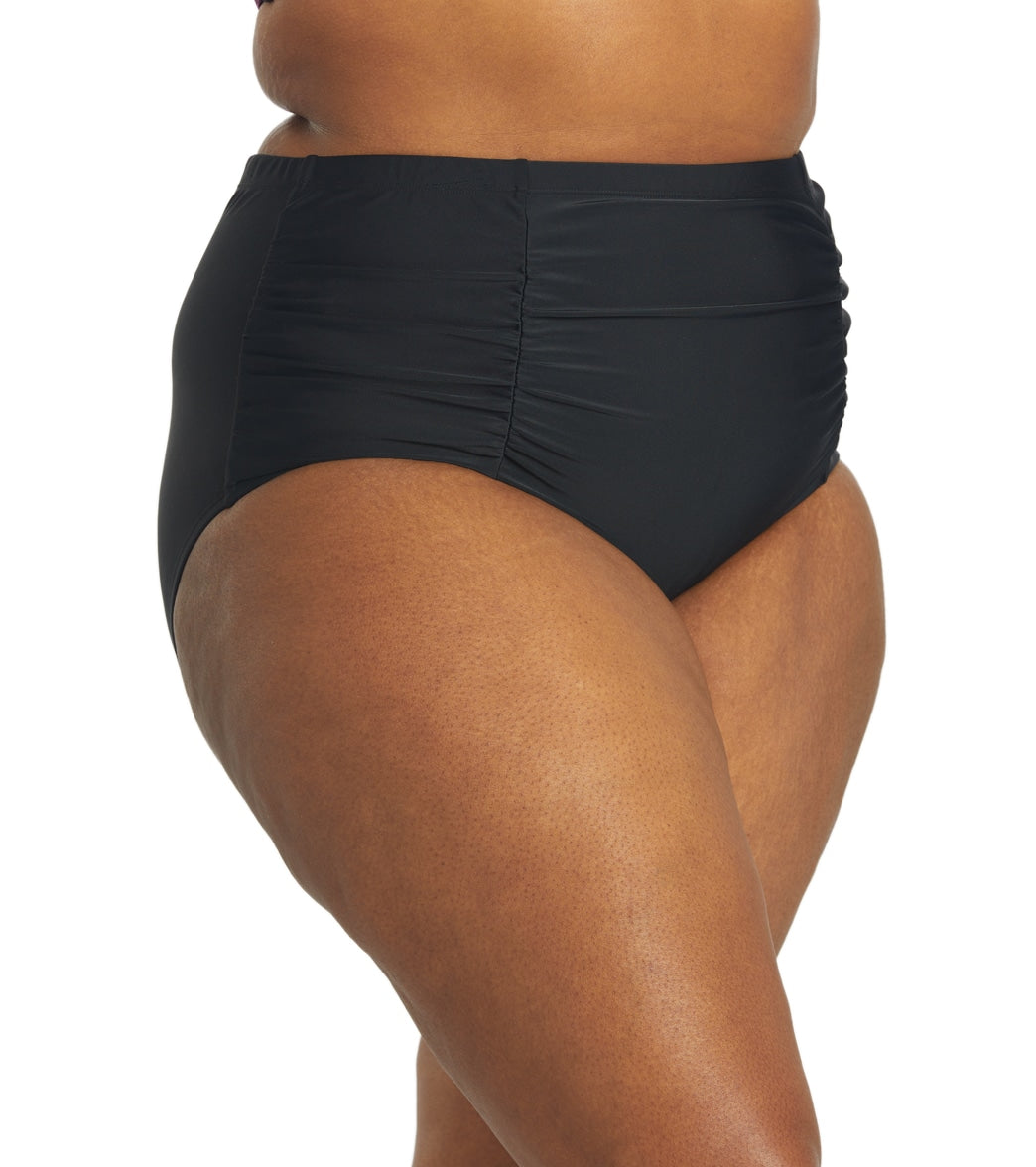 ClubSwim Plus Size Tummy Control Solid High Waist Swim Brief Bottom