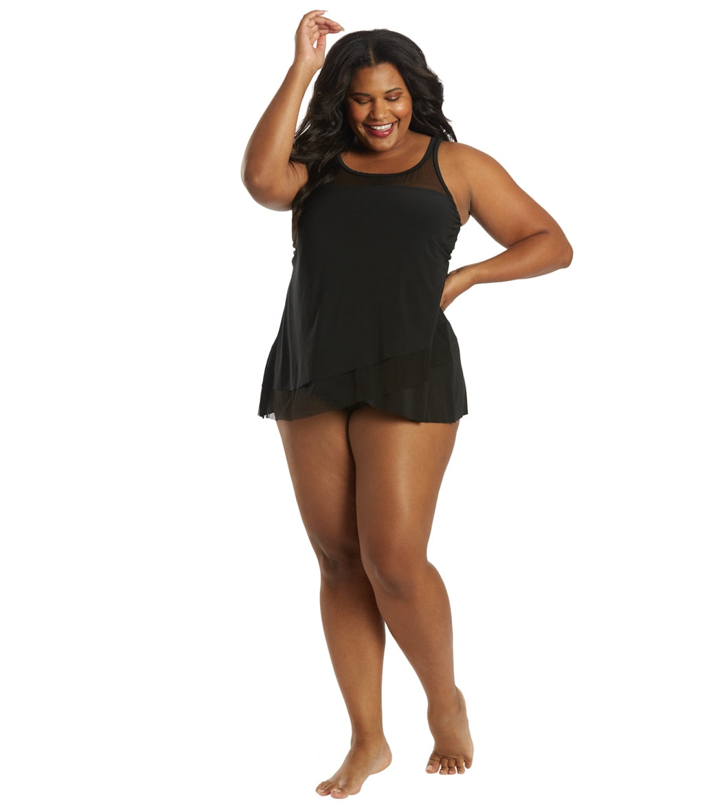 Miraclesuit Plus Women's Plus Size Illusionists Mirage Tankini Top