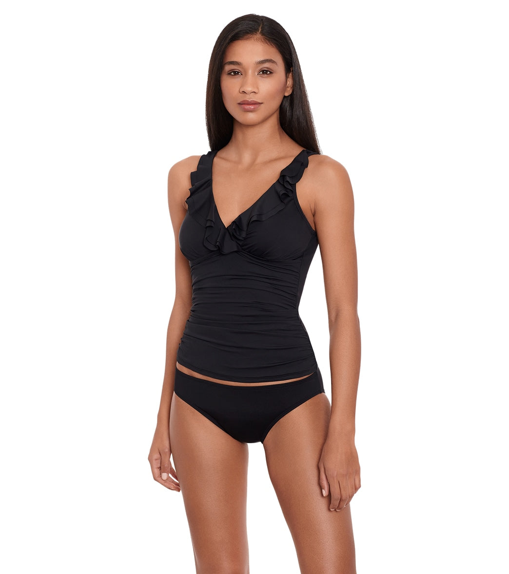 Lauren Ralph Lauren Women's Beach Club Solids Ruffle Tankini Top