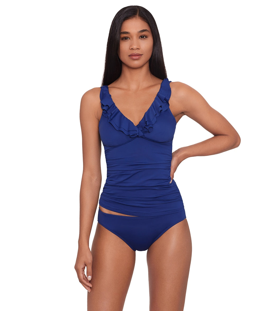 Lauren Ralph Lauren Women's Beach Club Solids Ruffle Tankini Top