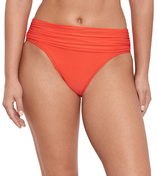 Lauren Ralph Lauren Women's Beach Club Solids Wide Shirred Banded Hipster Bikini Bottom