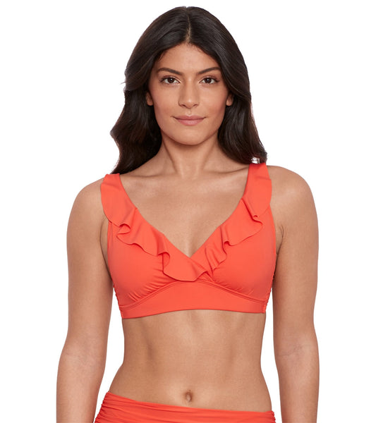 Lauren Ralph Lauren Women's Beach Club Solids Ruffle Underwire Bikini Top