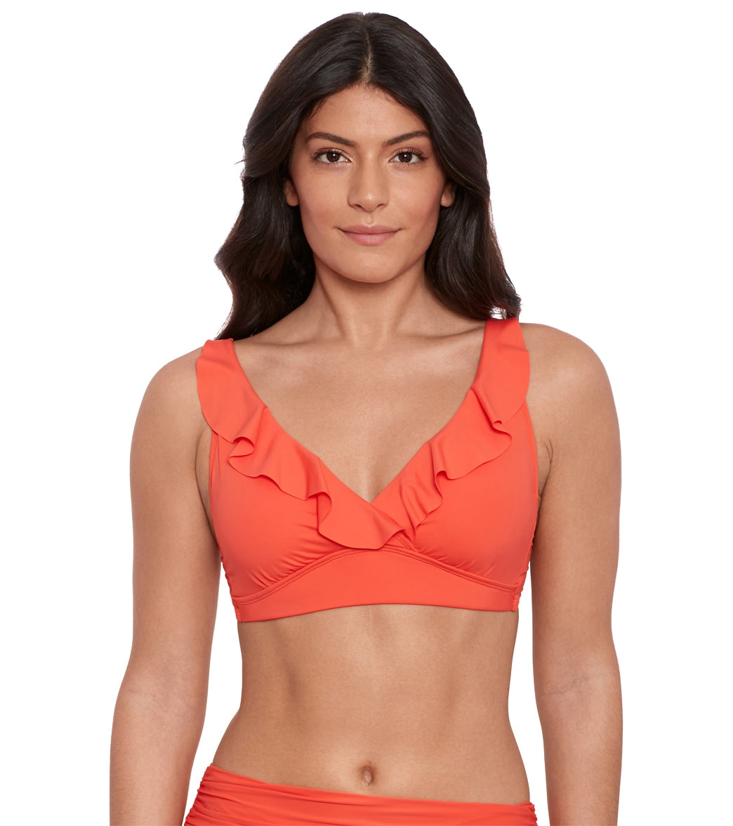 Lauren Ralph Lauren Women's Beach Club Solids Ruffle Underwire Bikini Top