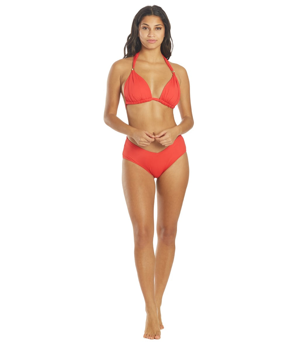 Lauren Ralph Lauren Women's Beach Club Mid Rise V Bikini Bottom