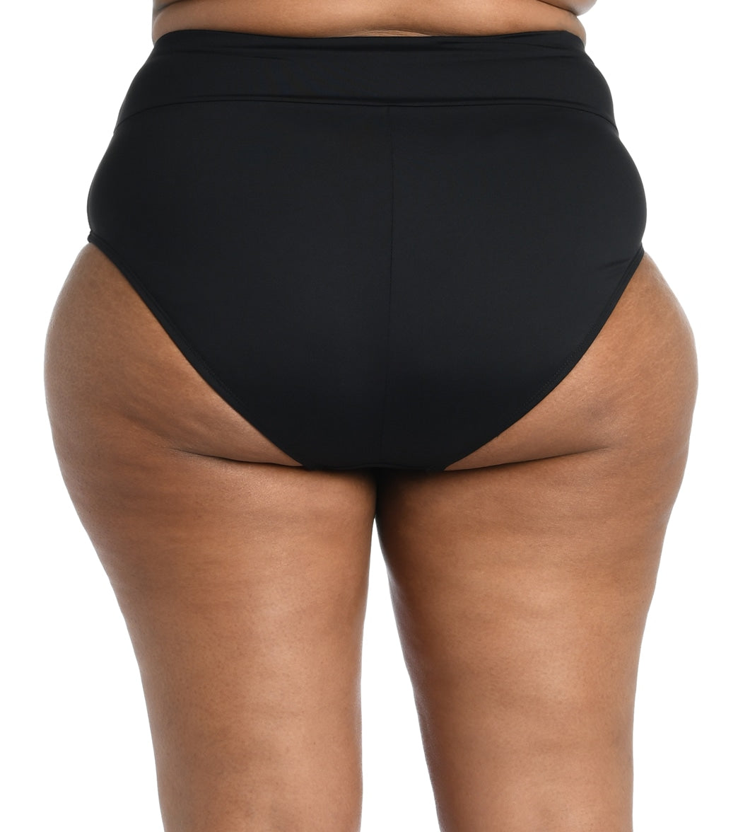 La Blanca Women's Plus Size Island Goddess High Waist Bikini Bottom