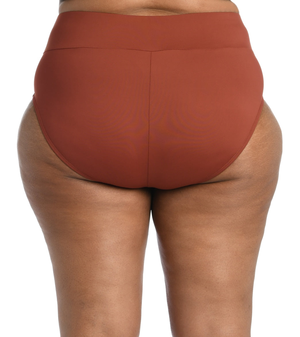 La Blanca Women's Plus Size Island Goddess High Waist Bikini Bottom