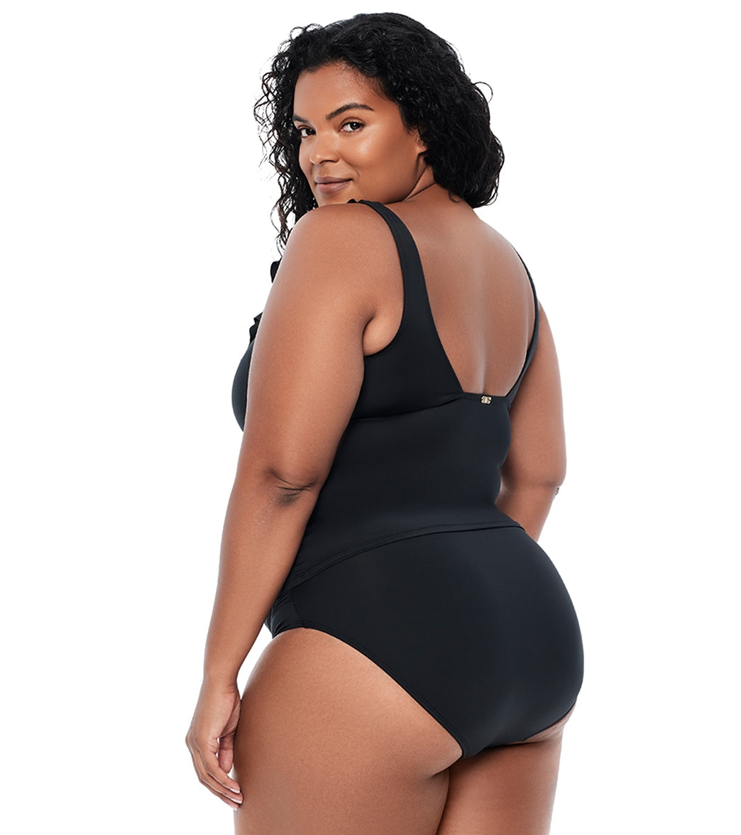 Lauren Ralph Lauren Women's Plus Size Beach Club Ruffle Tankini Top