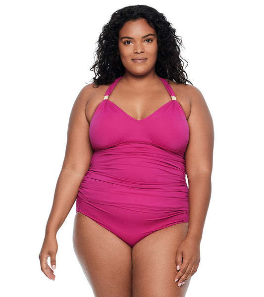 Lauren Ralph Lauren Women's Plus Size Beach Club Tankini Top
