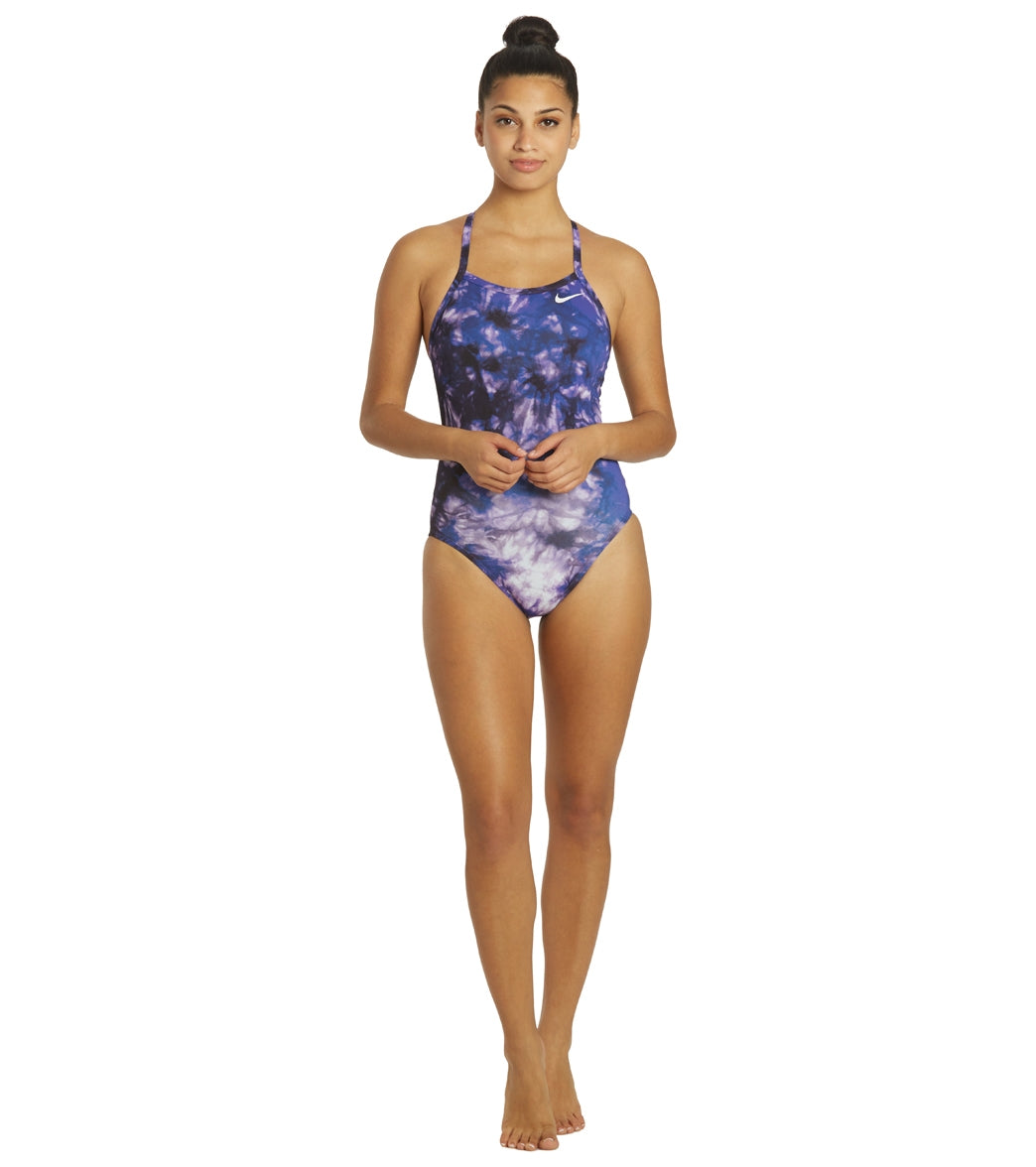 Nike Women's Hydrastrong Tie Dye Crossback One Piece Swimsuit