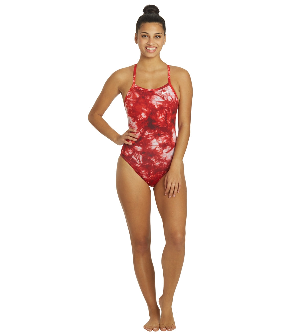 Nike Women's Hydrastrong Tie Dye Crossback One Piece Swimsuit