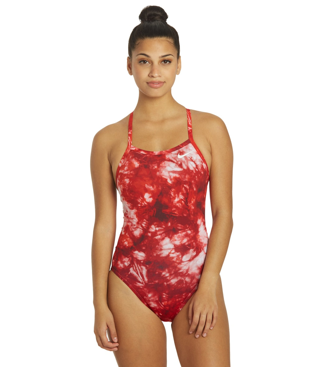 Nike Women's Hydrastrong Tie Dye Crossback One Piece Swimsuit