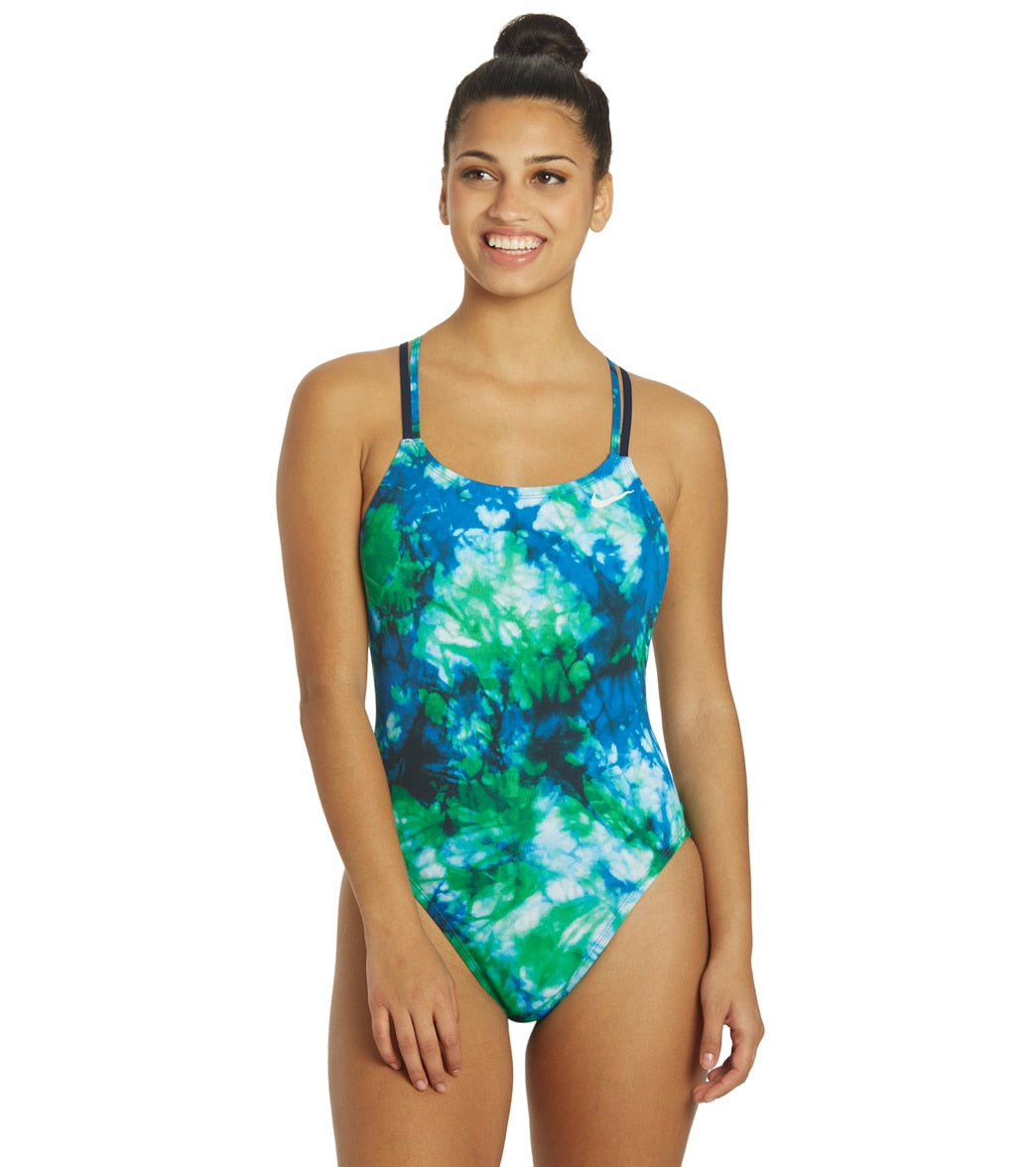 Nike Women's Hydrastrong Tie Dye Spiderback One Piece Swimsuit