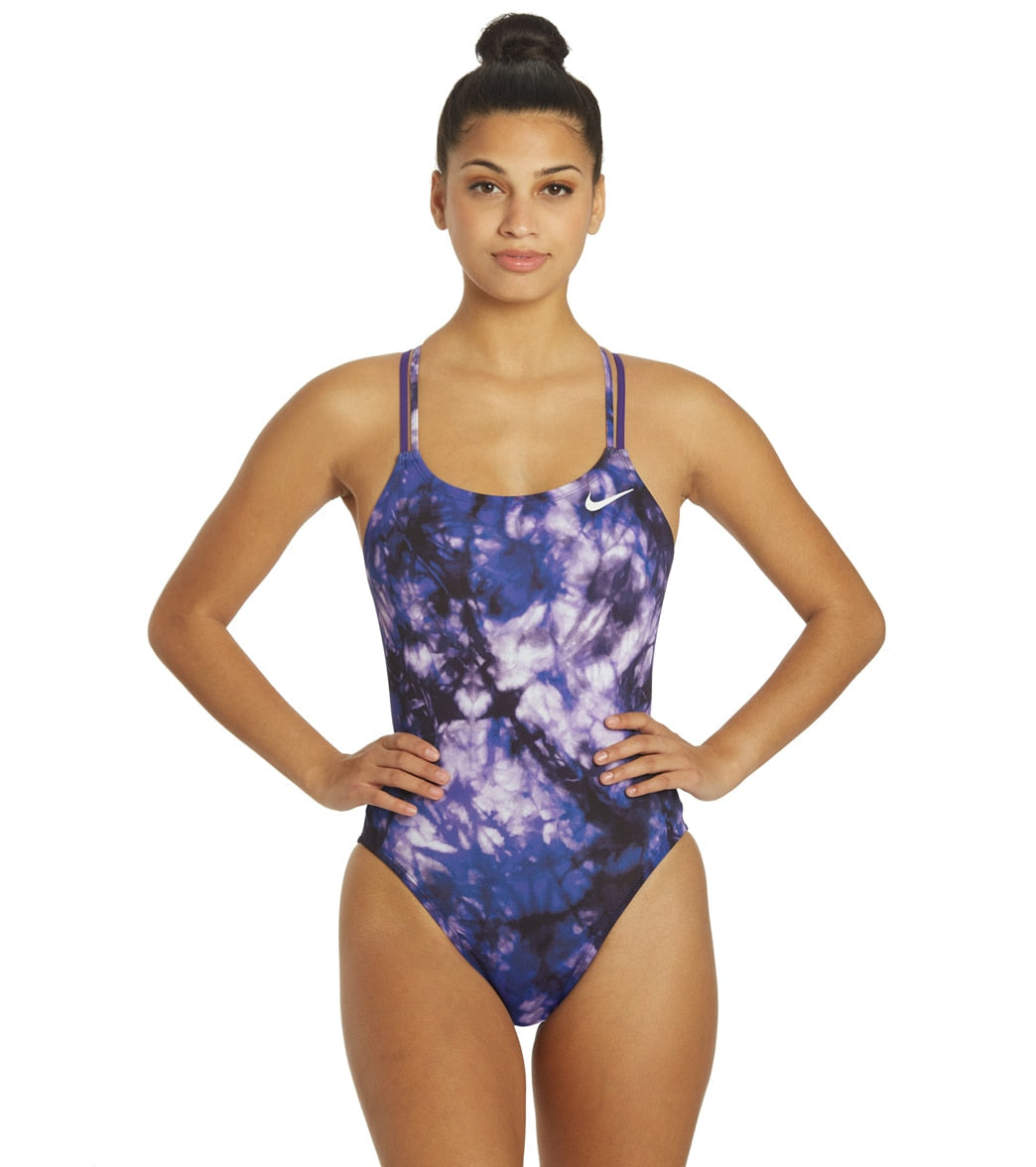 Nike Women's Hydrastrong Tie Dye Spiderback One Piece Swimsuit