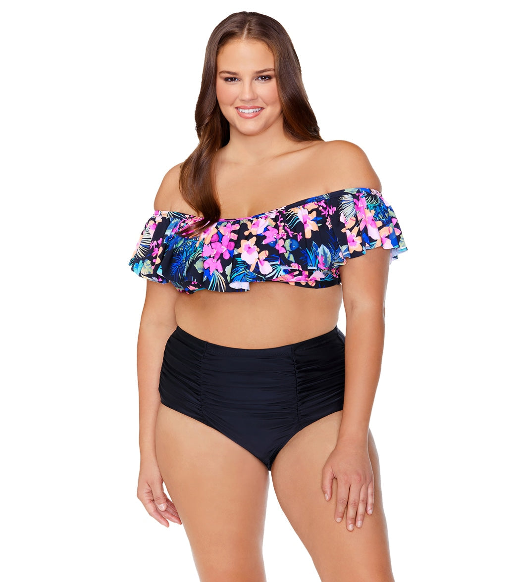 Raisins Women's Tranquilo Solids Costa Plus Size Bikini Bottom