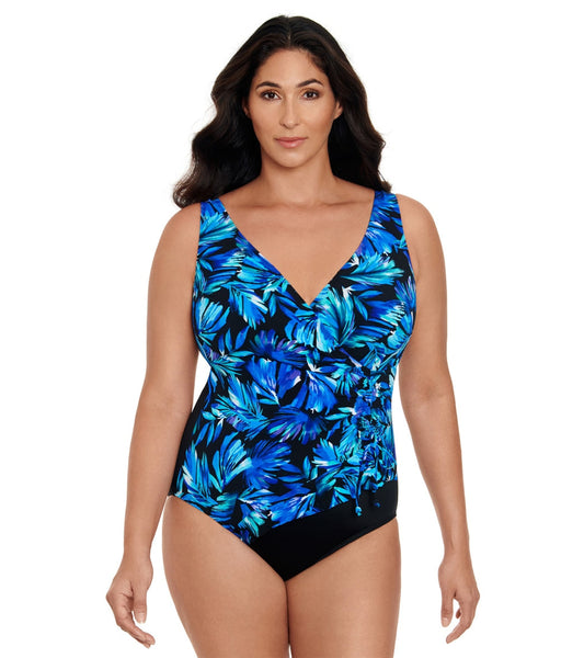 Longitude Women's Toucan Play Ruffle Surplice One Piece Swimsuit