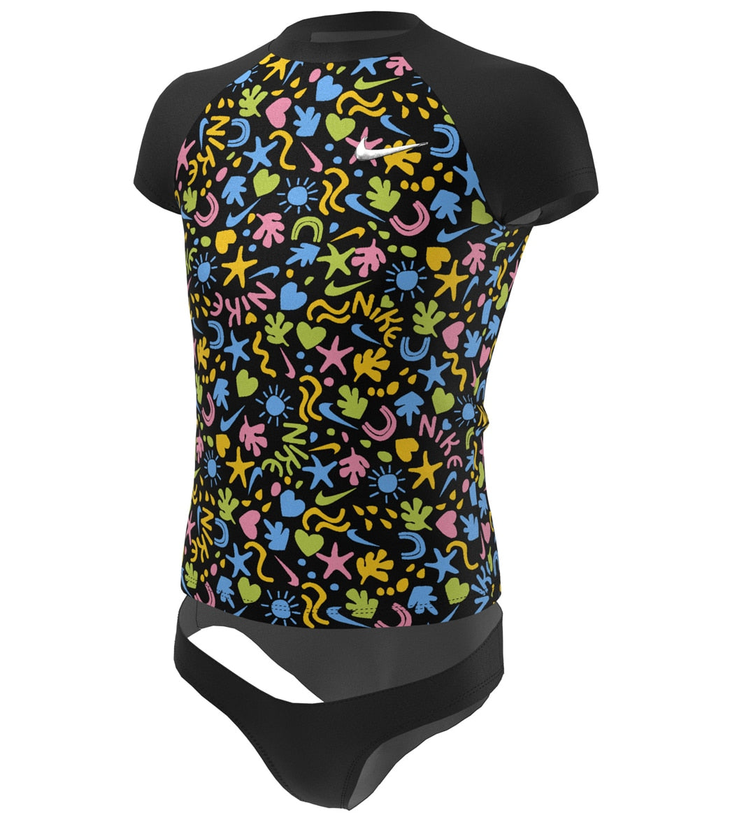 Nike Girls' Fun Forest Short Sleeve Top Bikini Set (Big Kid)