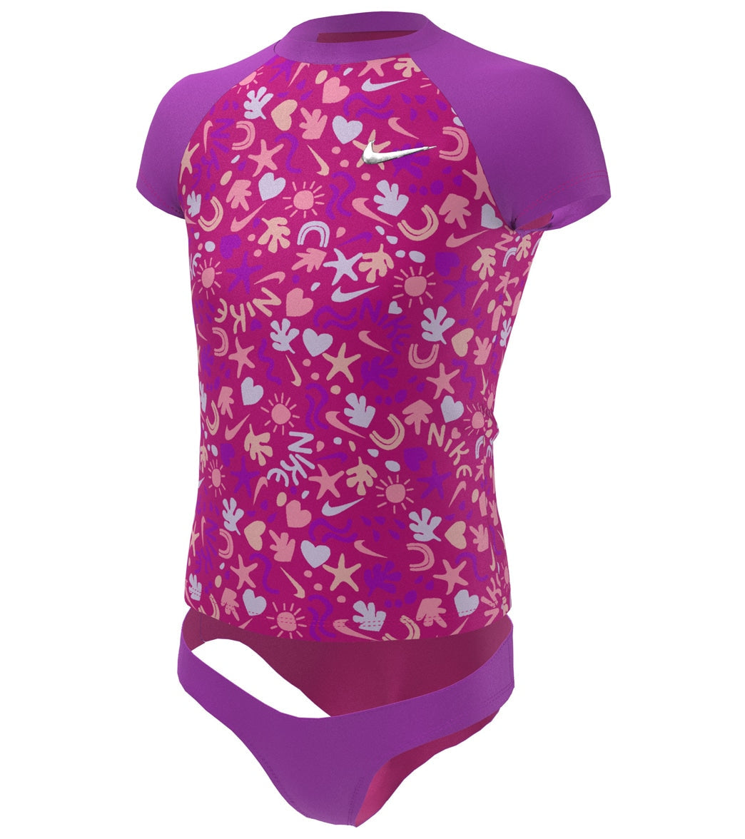 Nike Girls' Fun Forest Short Sleeve Top Bikini Set (Big Kid)