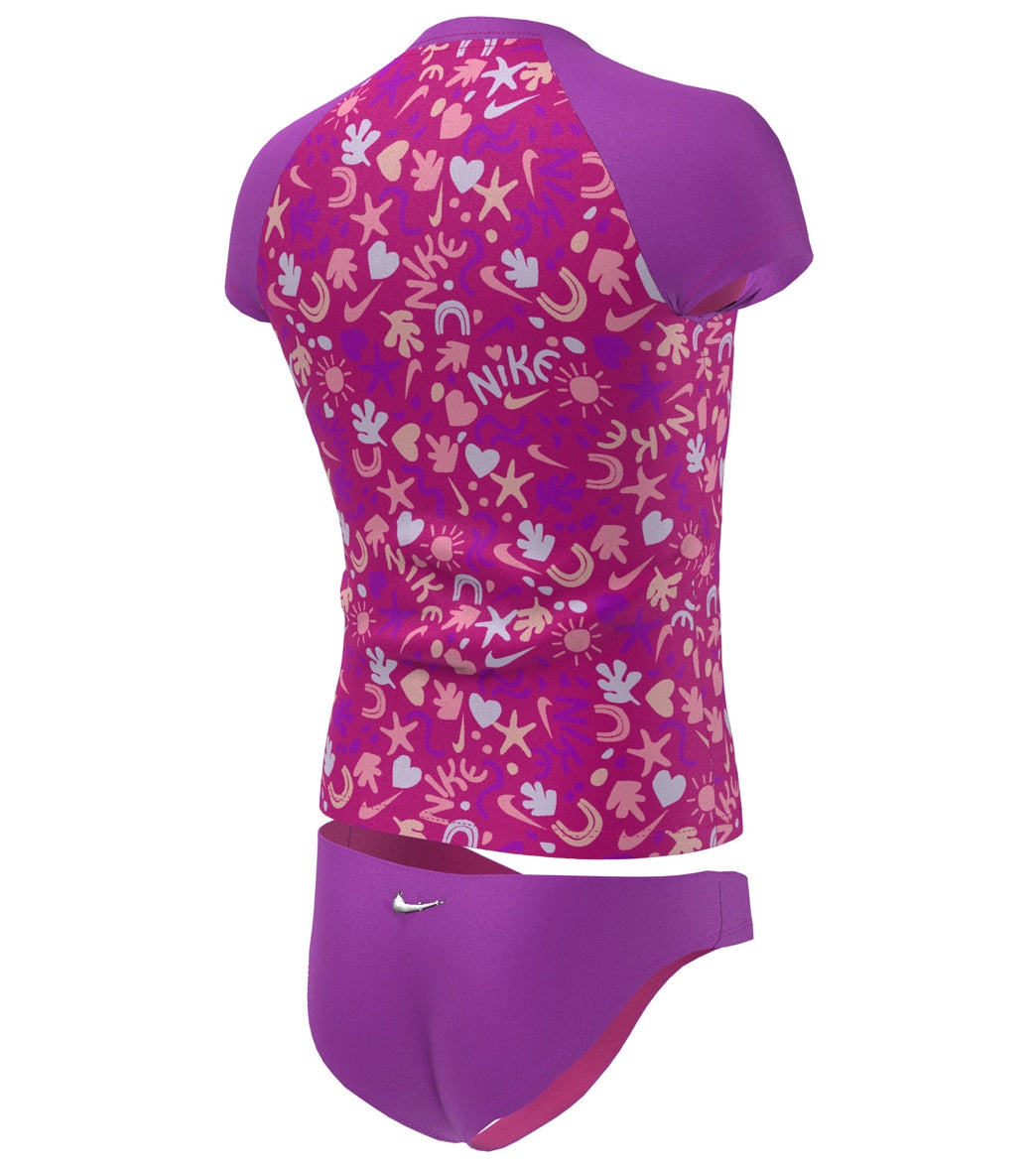 Nike Girls' Fun Forest Short Sleeve Top Bikini Set (Big Kid)
