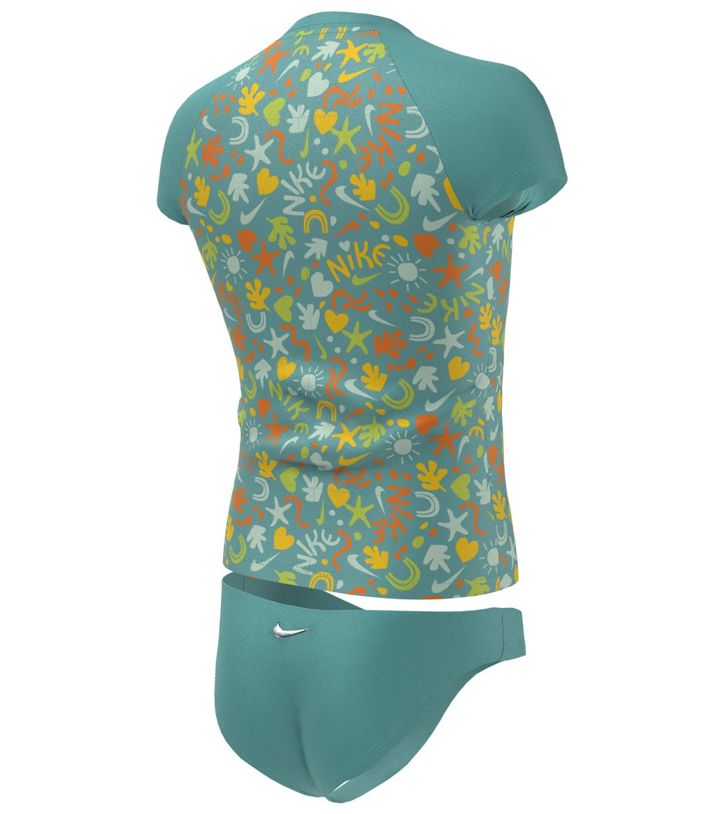 Nike Girls' Fun Forest Short Sleeve Top Bikini Set (Big Kid)