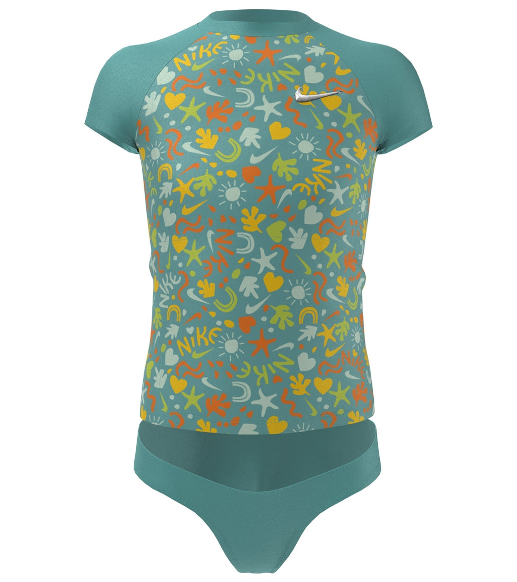 Nike Girls' Fun Forest Short Sleeve Top Bikini Set (Big Kid)
