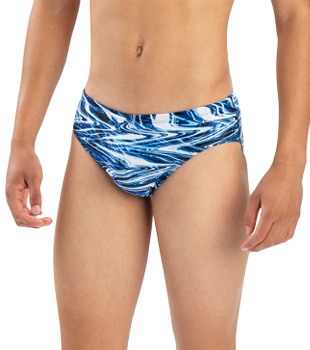 Dolfin Men's Reliance Jet Stream All-Over Print Racer Brief Swimsuit