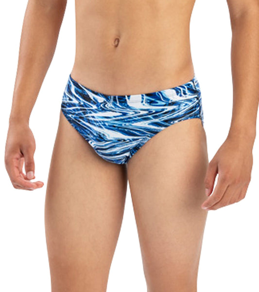Dolfin Men's Reliance Jet Stream All-Over Print Racer Brief Swimsuit