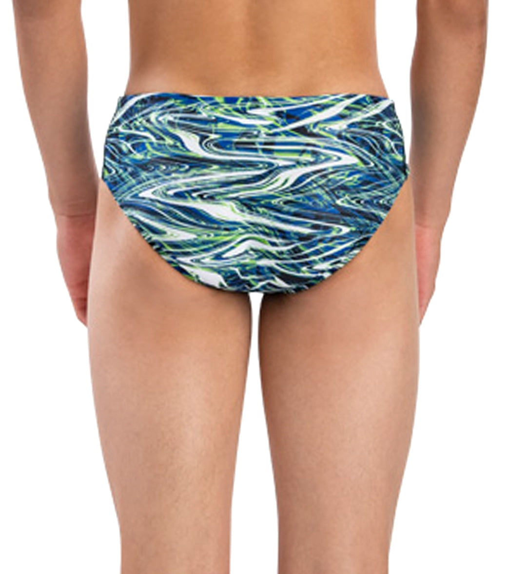 Dolfin Men's Reliance Jet Stream All-Over Print Racer Brief Swimsuit