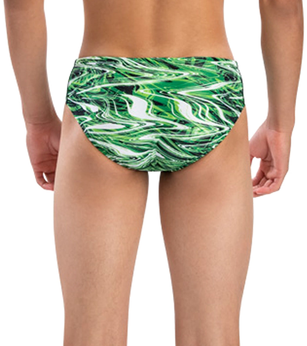 Dolfin Men's Reliance Jet Stream All-Over Print Racer Brief Swimsuit