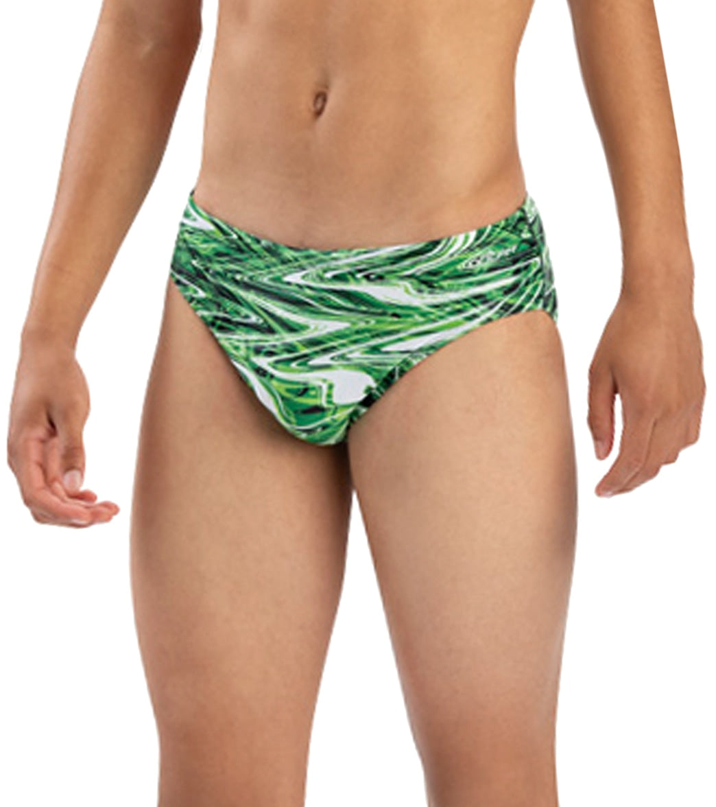Dolfin Men's Reliance Jet Stream All-Over Print Racer Brief Swimsuit