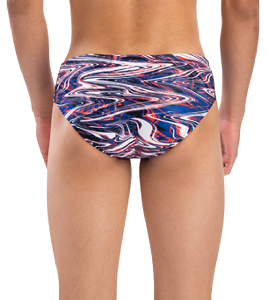 Dolfin Men's Reliance Jet Stream All-Over Print Racer Brief Swimsuit