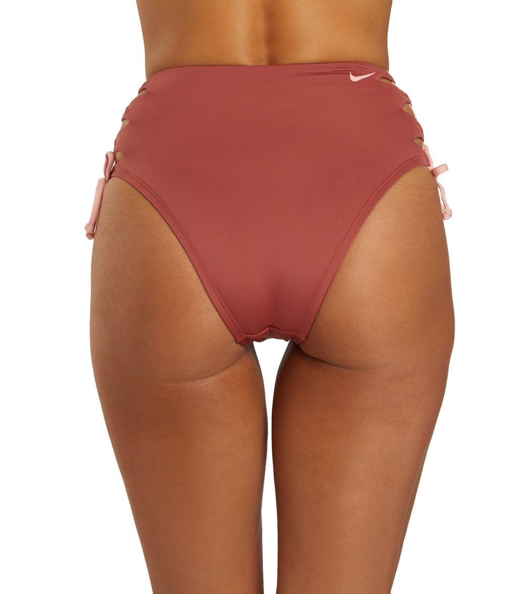 Nike Women's Solid Lace-Up High Waist Cheeky Bottom