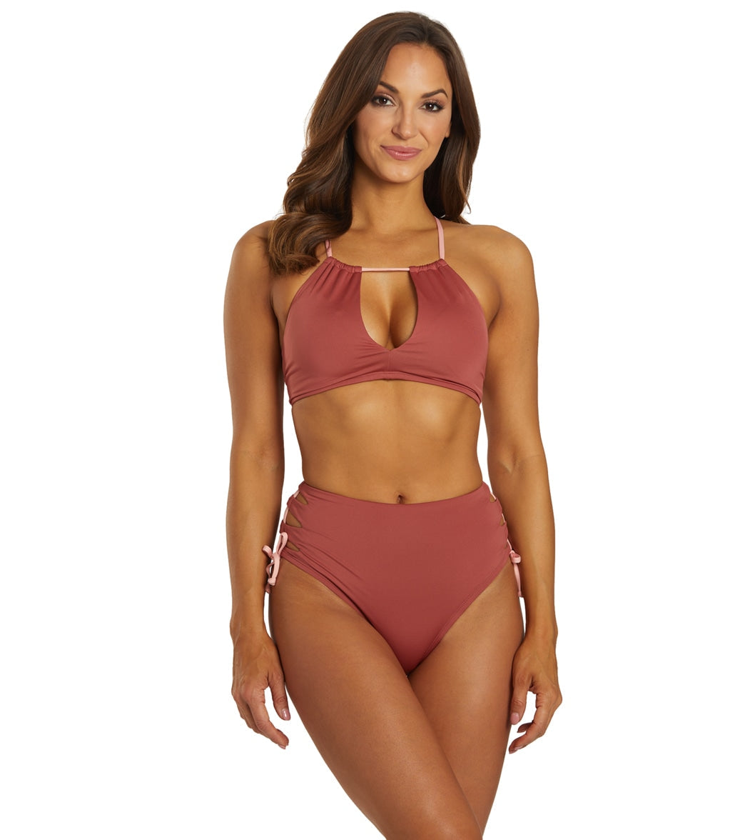 Nike Women's Solid Lace-Up High Waist Cheeky Bottom