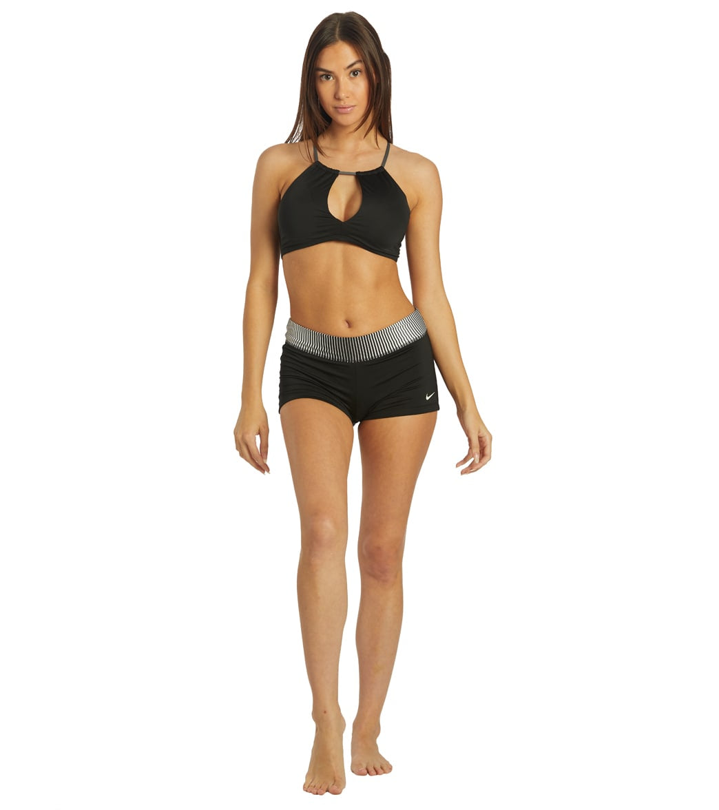 Nike Women's Solid Lace-Up High Neck Bikini Top