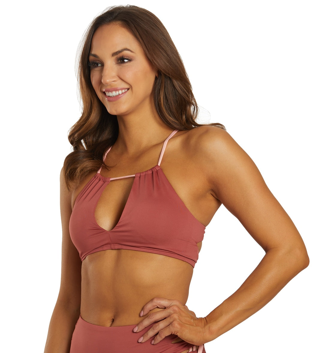 Nike Women's Solid Lace-Up High Neck Bikini Top