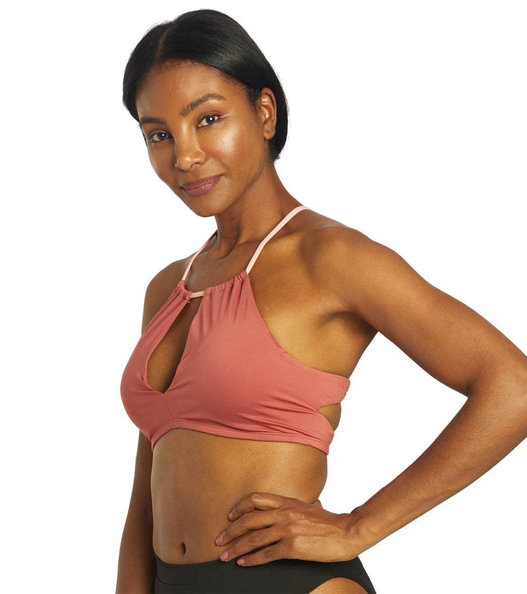 Nike Women's Solid Lace-Up High Neck Bikini Top