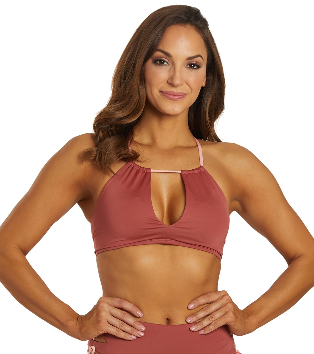 Nike Women's Solid Lace-Up High Neck Bikini Top