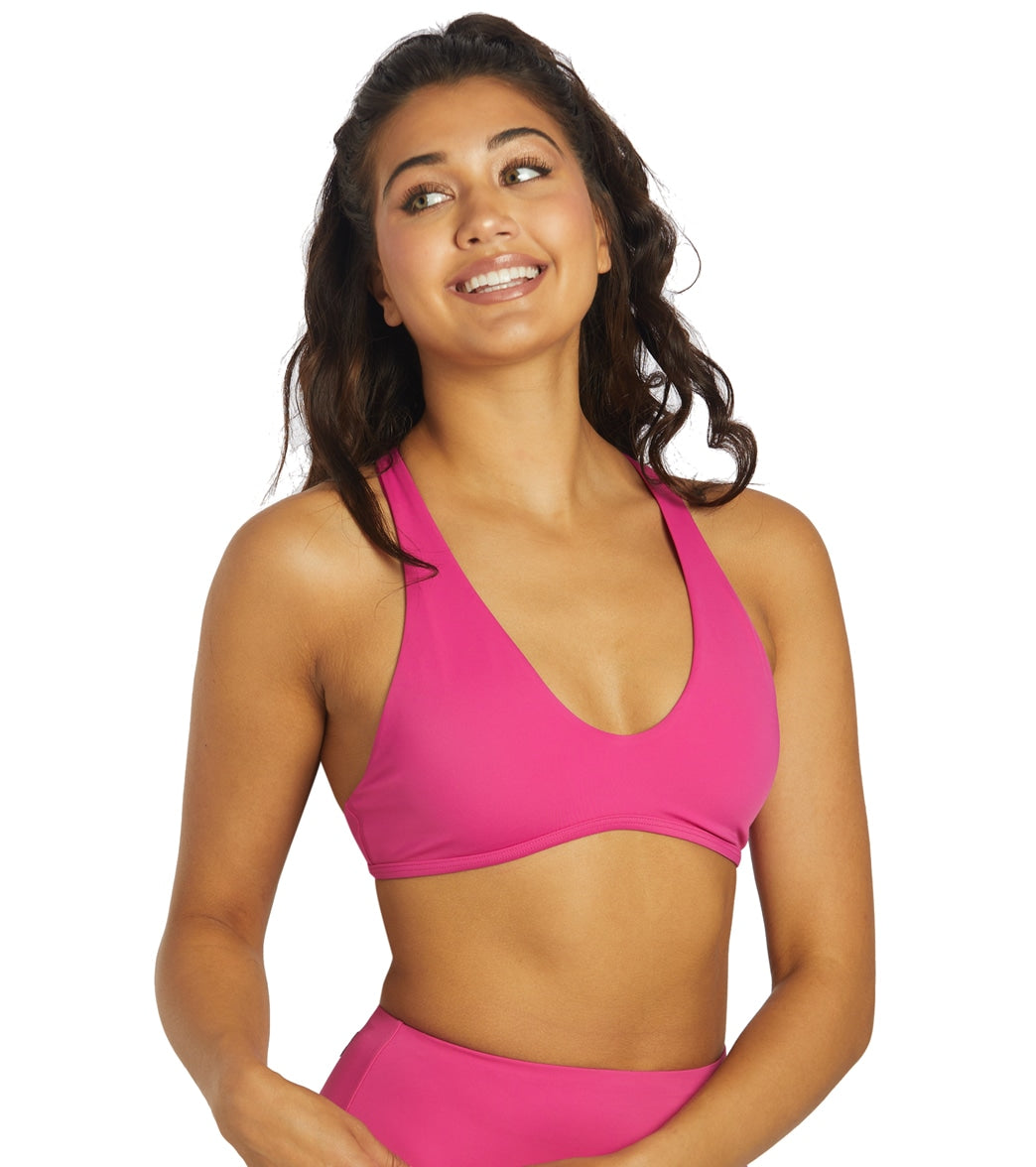 JOLYN Women's Aster Solid Racerback Bikini Top