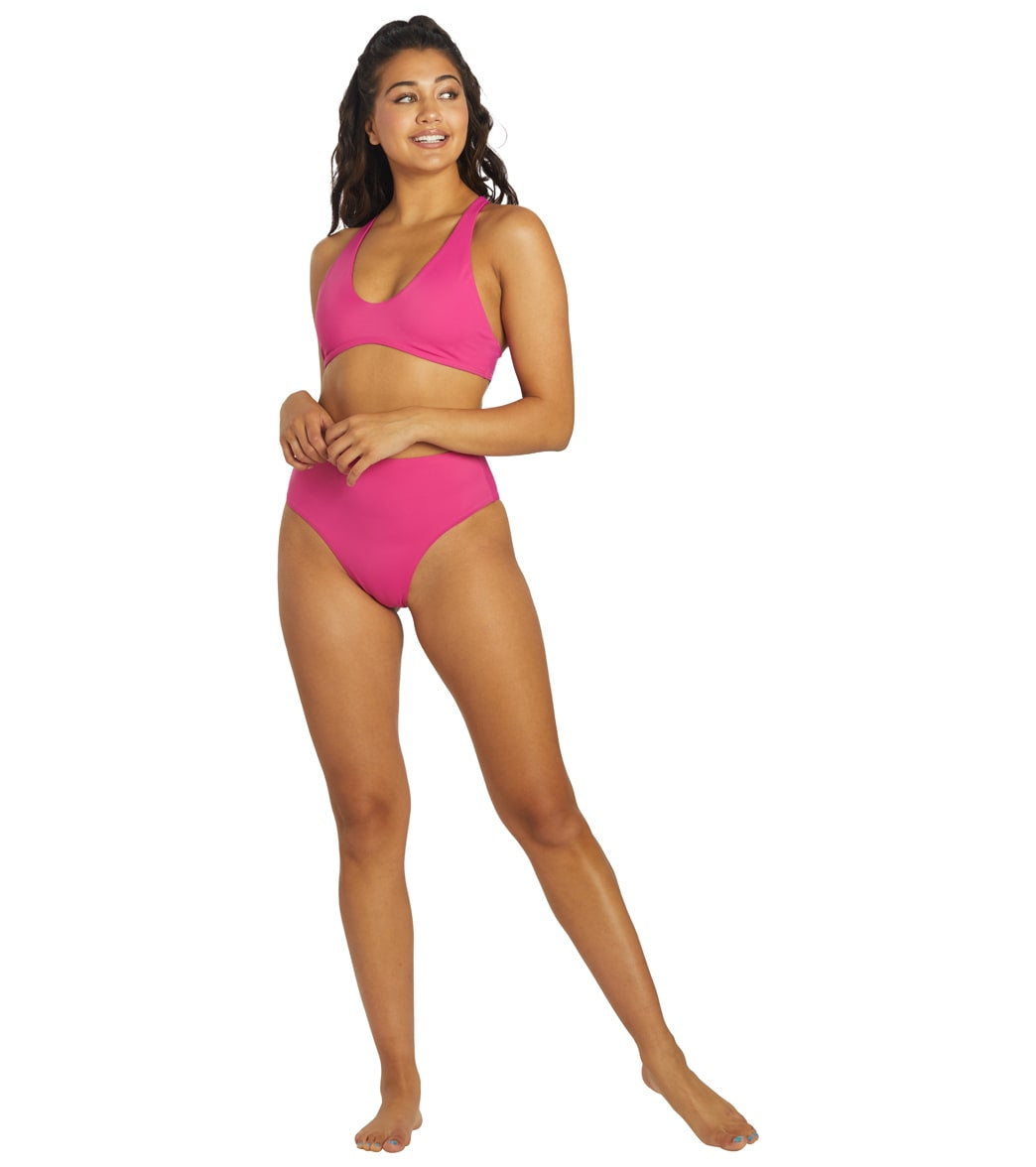 JOLYN Women's Aster Solid Racerback Bikini Top