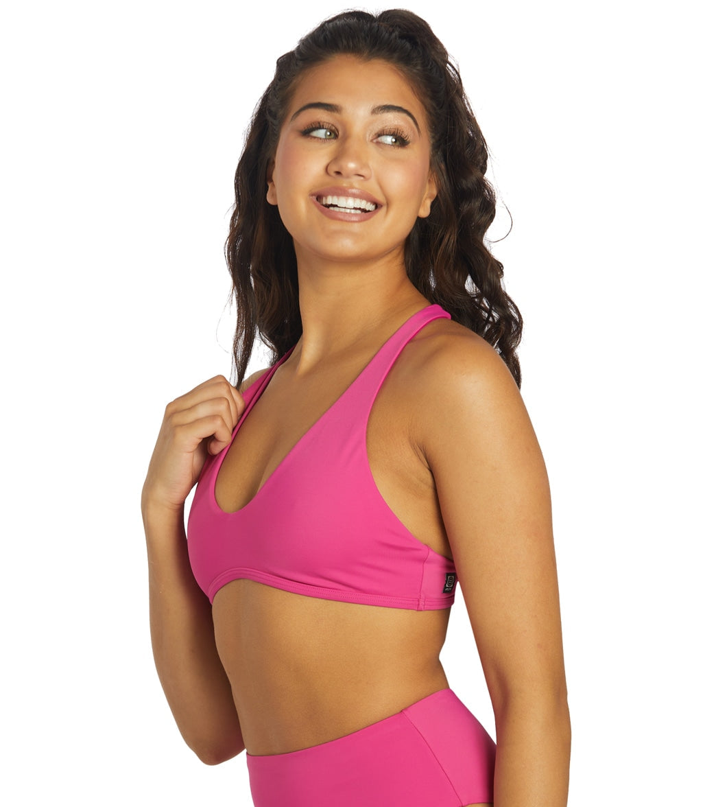 JOLYN Women's Aster Solid Racerback Bikini Top